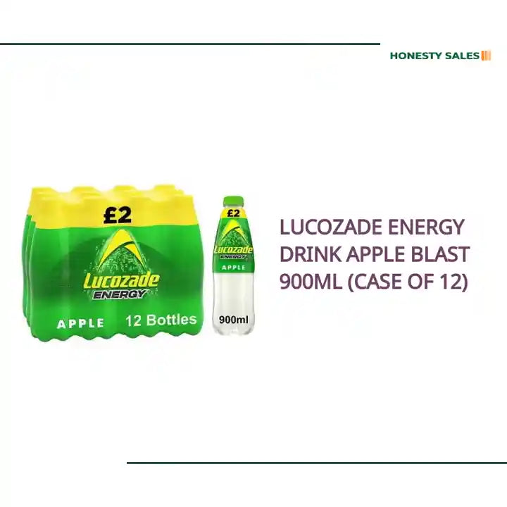 Lucozade Energy Drink Apple Blast 900ml (Case of 12) by@Outfy