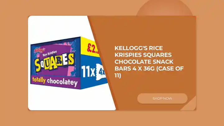 Kellogg's Rice Krispies Squares Chocolate Snack Bars 4 x 36g (Case of 11) by@Outfy