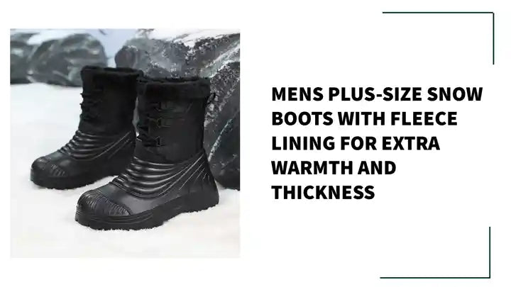Mens Plus-Size Snow Boots With Fleece Lining For Extra Warmth And Thickness by@Outfy
