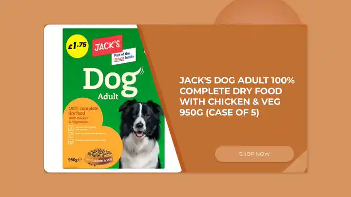 Jack's Dog Adult 100% Complete Dry Food with Chicken &amp; Veg 950g (Case of 5) by@Outfy