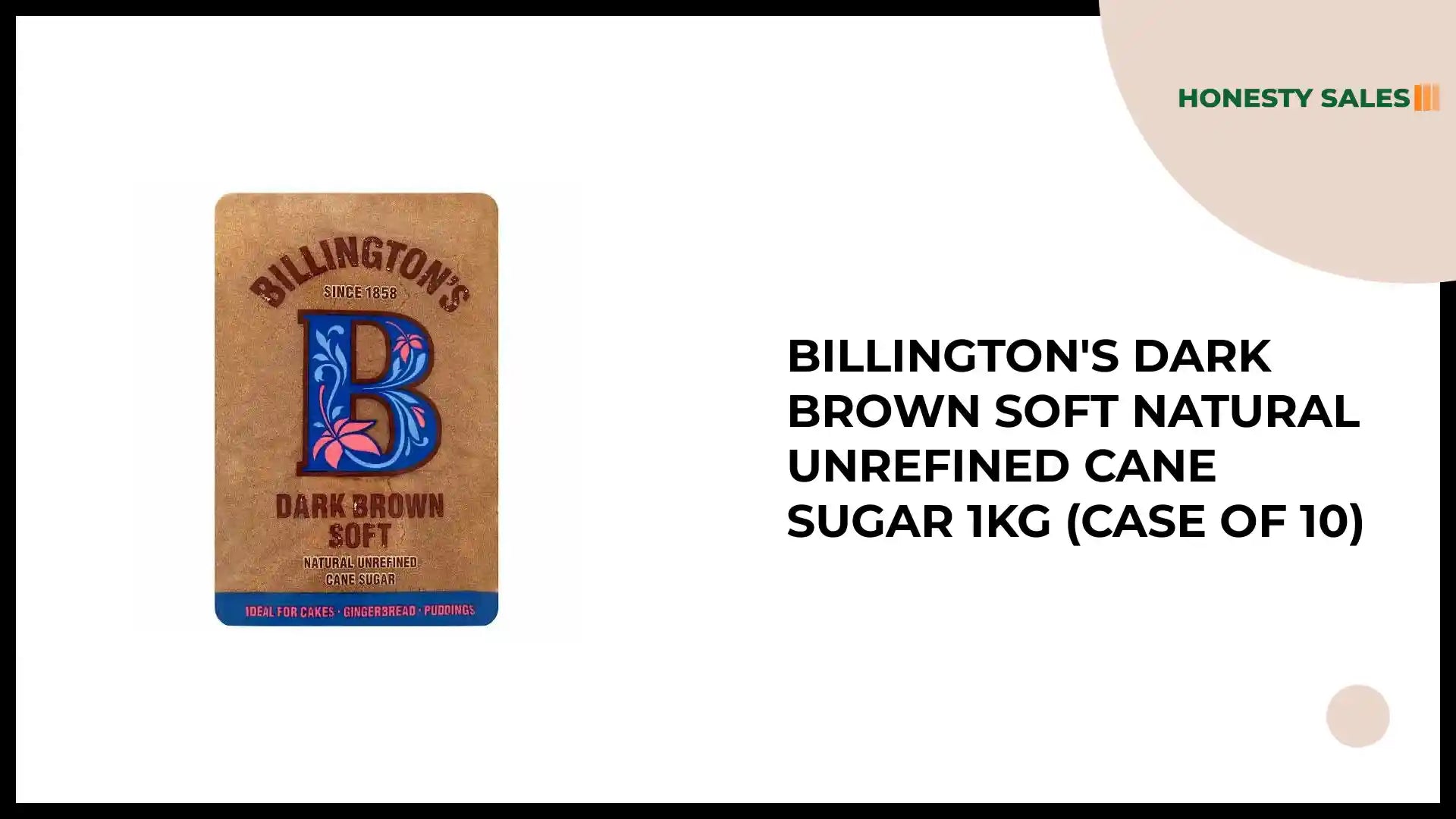 Billington's Dark Brown Soft Natural Unrefined Cane Sugar 1kg (Case of 10) by@Outfy