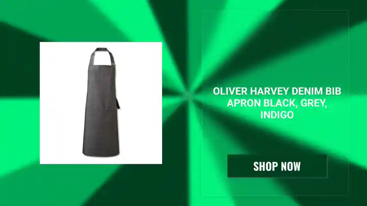 Oliver Harvey Denim Bib Apron Black, Grey, Indigo by@Outfy