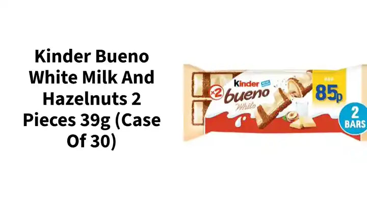 Kinder Bueno White Milk and Hazelnuts 2 Pieces 39g (Case of 30) by@Outfy