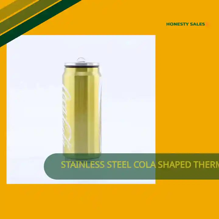 Stainless Steel Cola Shaped Thermos Cup &ndash; Double-Layer Vacuum Insulated Travel Mug with Straw for Hot &amp; Cold Drinks by@Outfy