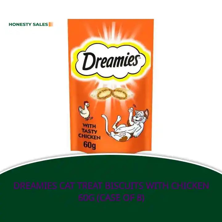 Dreamies Cat Treat Biscuits with Chicken 60g (Case of 8) by@Outfy