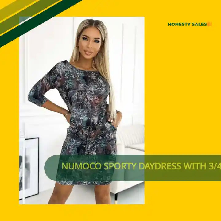 Numoco sporty daydress with 3/4 sleeves and pockets by@Outfy