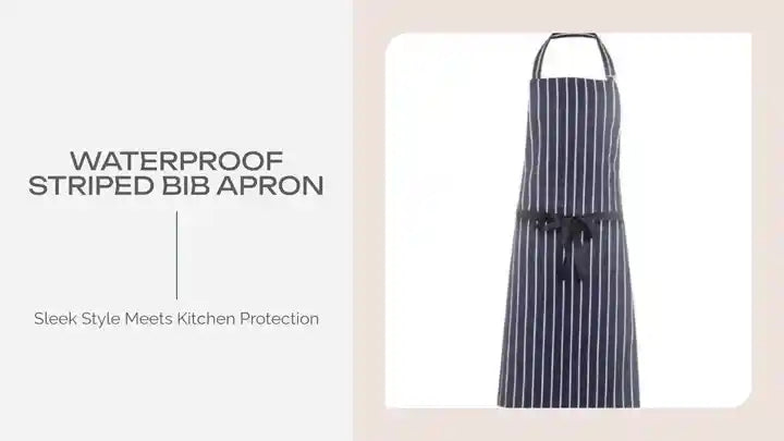 Waterproof Striped Bib Apron by@Outfy