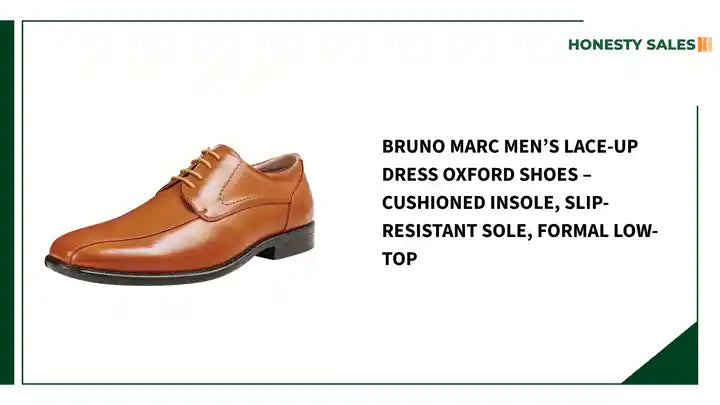 Bruno Marc Men&rsquo;s Lace-Up Dress Oxford Shoes &ndash; Cushioned Insole, Slip-Resistant Sole, Formal Low-Top by@Outfy