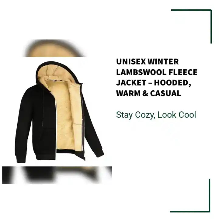 Unisex Winter Lambswool Fleece Jacket &ndash; Hooded, Warm & Casual by@Outfy