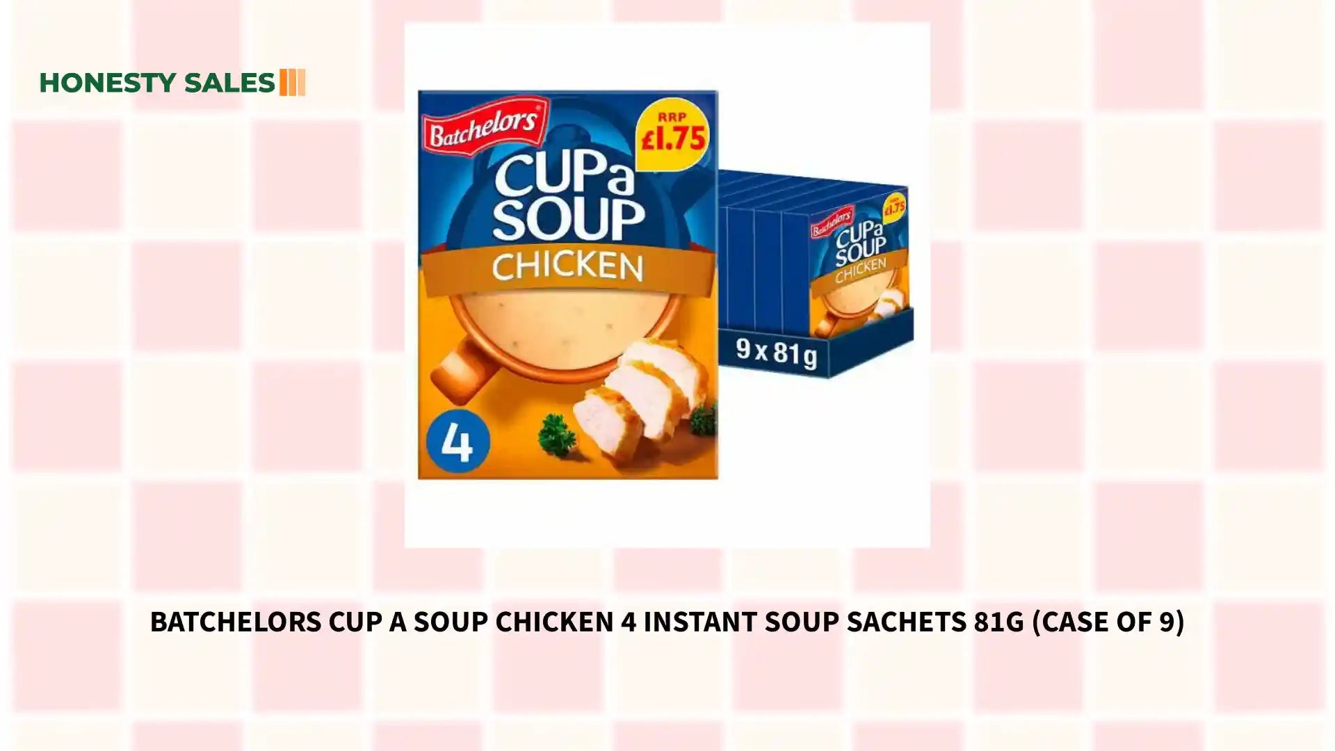 Batchelors Cup a Soup Chicken 4 Instant Soup Sachets 81g (Case of 9) by@Outfy