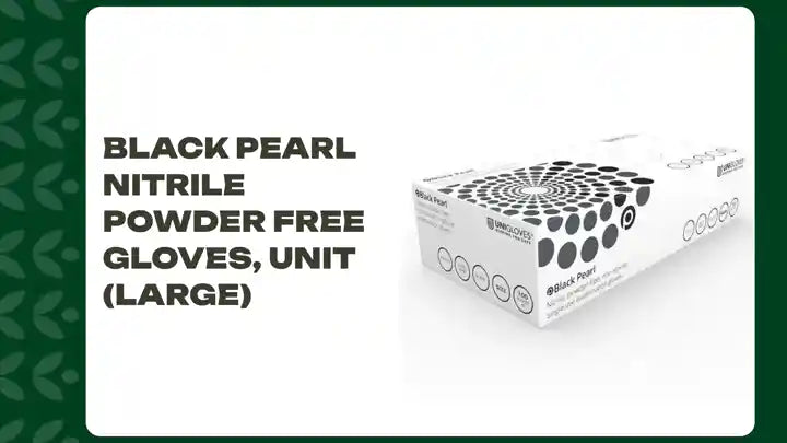 Black Pearl Nitrile Powder Free Gloves, unit (Large) by@Outfy