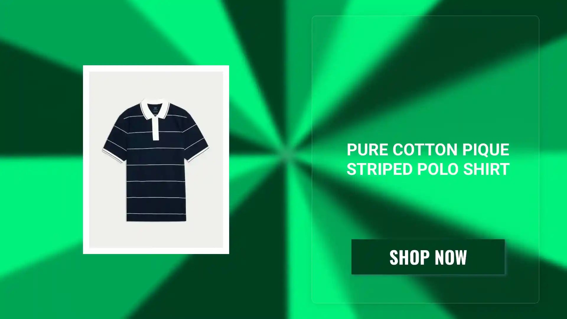 Pure Cotton Pique Striped Polo Shirt by@Outfy