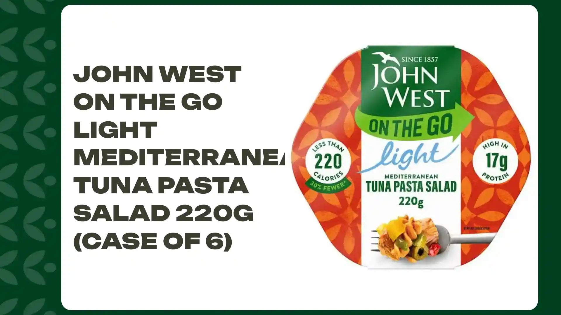 John West on the Go Light Mediterranean Tuna Pasta Salad 220g (Case of 6) by@Outfy