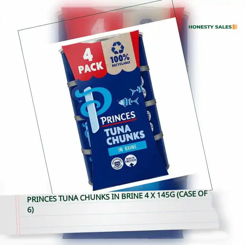 Princes Tuna Chunks in Brine 4 x 145g (Case of 6) by@Outfy