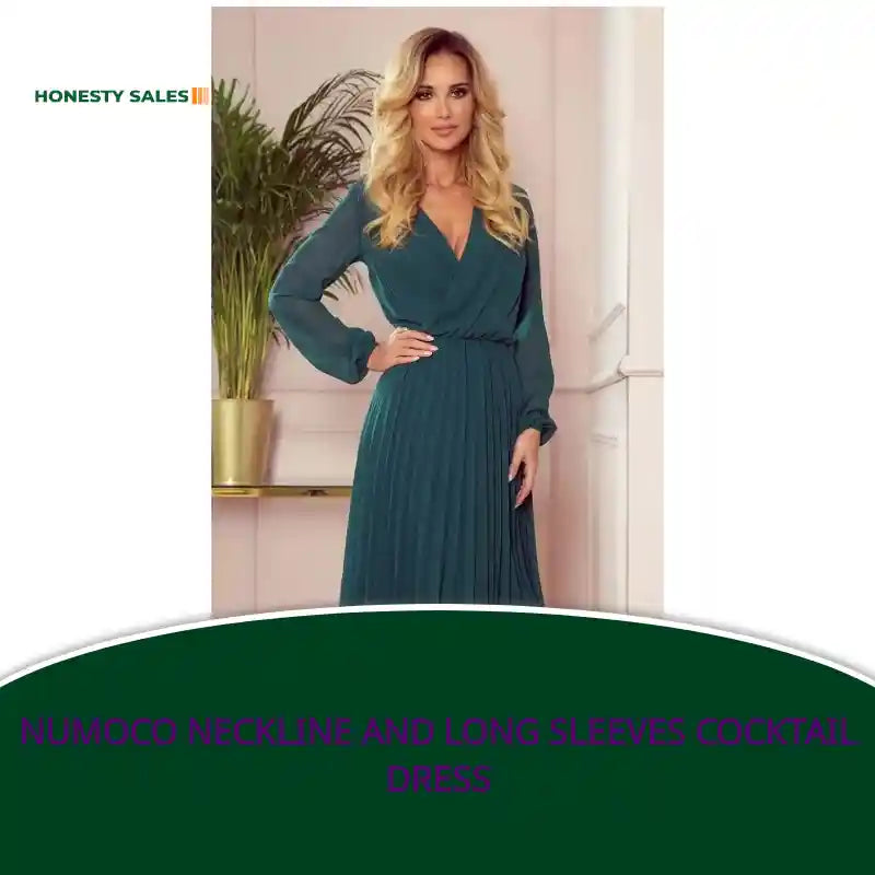 Numoco neckline and long sleeves cocktail dress by@Outfy