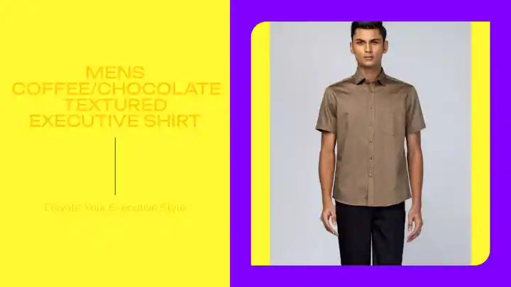 Mens Coffee/Chocolate Textured Executive Shirt by@Outfy