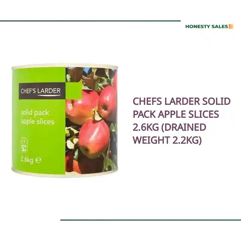 Chefs Larder Solid Pack Apple Slices 2.6kg (Drained Weight 2.2kg) by@Outfy