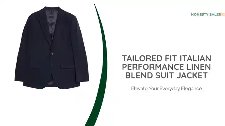 Tailored Fit Italian Performance Linen Blend Suit Jacket by@Outfy