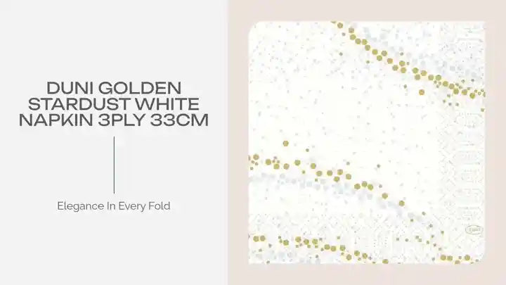 Duni Golden Stardust White Napkin 3ply 33cm by@Outfy