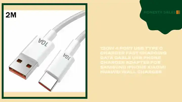 120W 4 Port USB Type C Charger Fast Charging Data Cable USB Phone Charger Adapter for Samsung IPhone Xiaomi Huawei Wall Charger by@Outfy