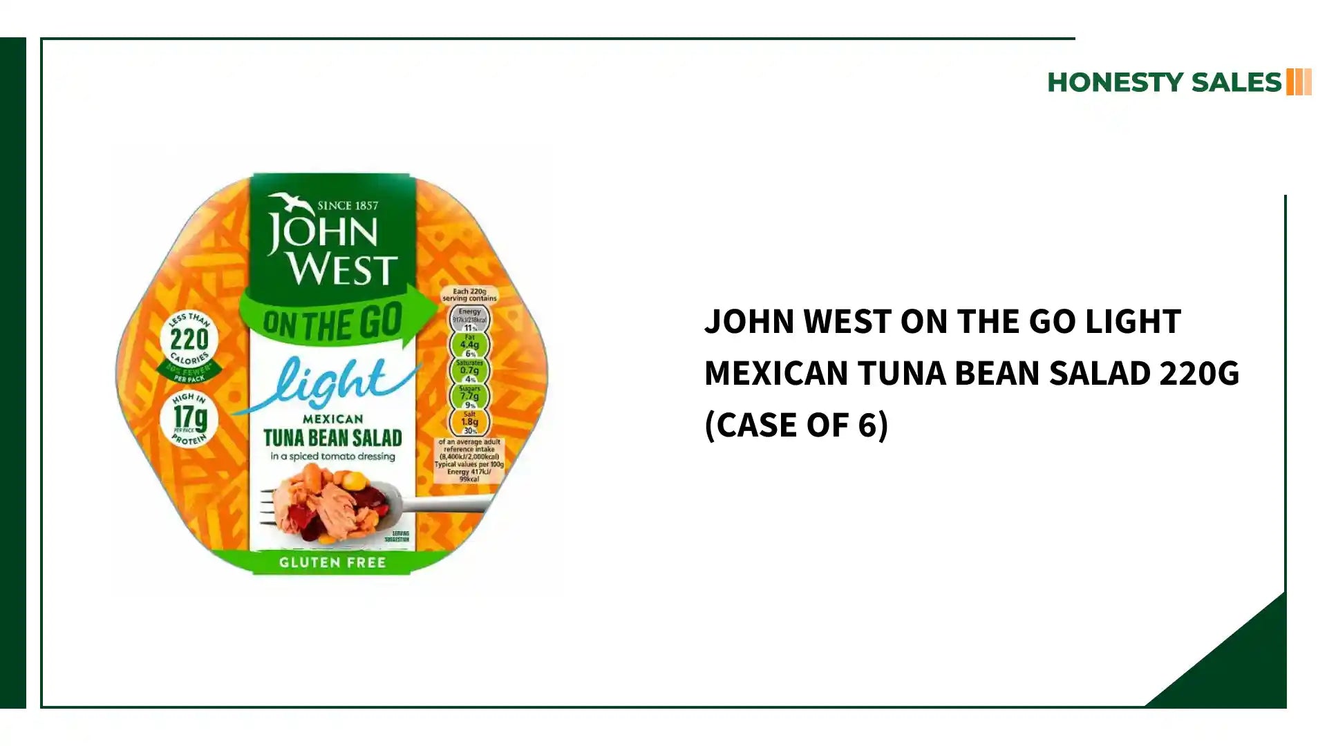 John West on the Go Light Mexican Tuna Bean Salad 220g (Case of 6) by@Outfy