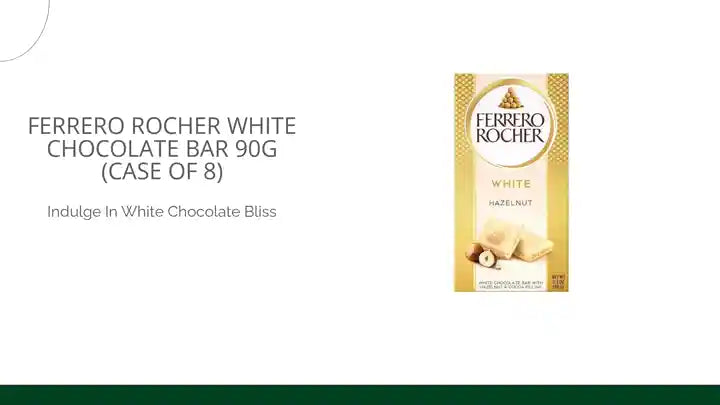 Ferrero Rocher White Chocolate Bar 90g (Case of 8) by@Outfy
