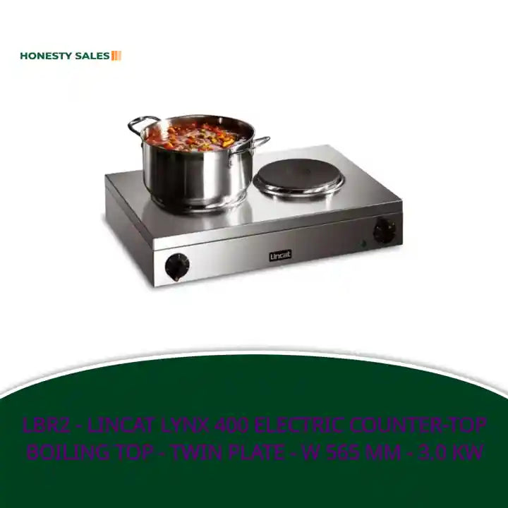 LBR2 - Lincat Lynx 400 Electric Counter-top Boiling Top - Twin Plate - W 565 mm - 3.0 kW by@Outfy