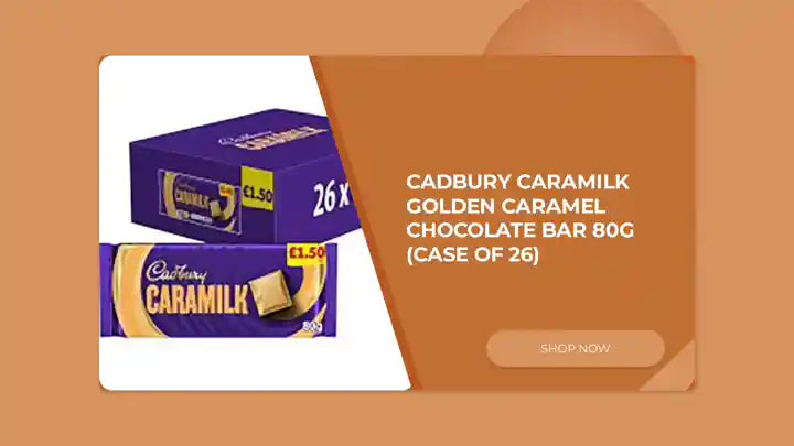 Cadbury Caramilk Golden Caramel Chocolate Bar 80g (Case of 26) by@Outfy
