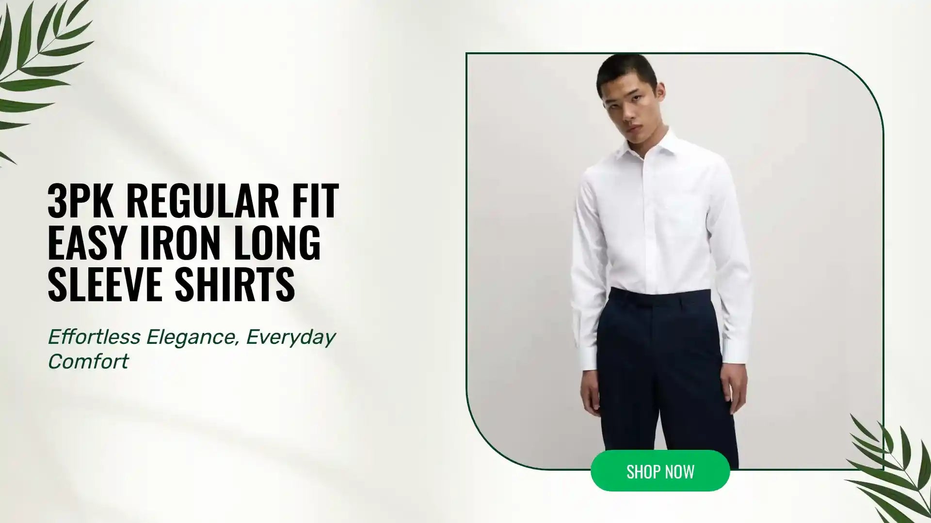 3pk Regular Fit Easy Iron Long Sleeve Shirts by@Outfy