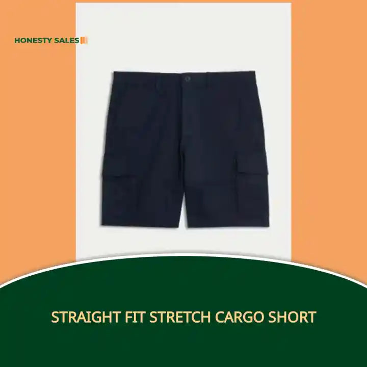 Straight Fit Stretch Cargo Short by@Outfy