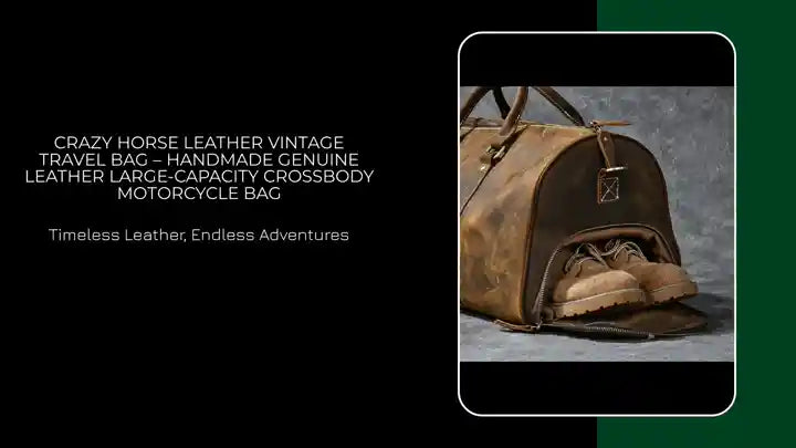 Crazy Horse Leather Vintage Travel Bag &ndash; Handmade Genuine Leather Large-Capacity Crossbody Motorcycle Bag by@Outfy