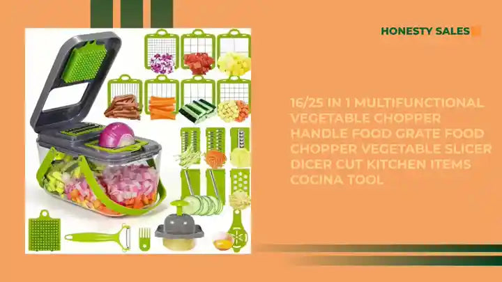 16/25 in 1 Multifunctional Vegetable Chopper Handle Food Grate Food Chopper Vegetable Slicer Dicer Cut Kitchen Items cocina tool by@Outfy