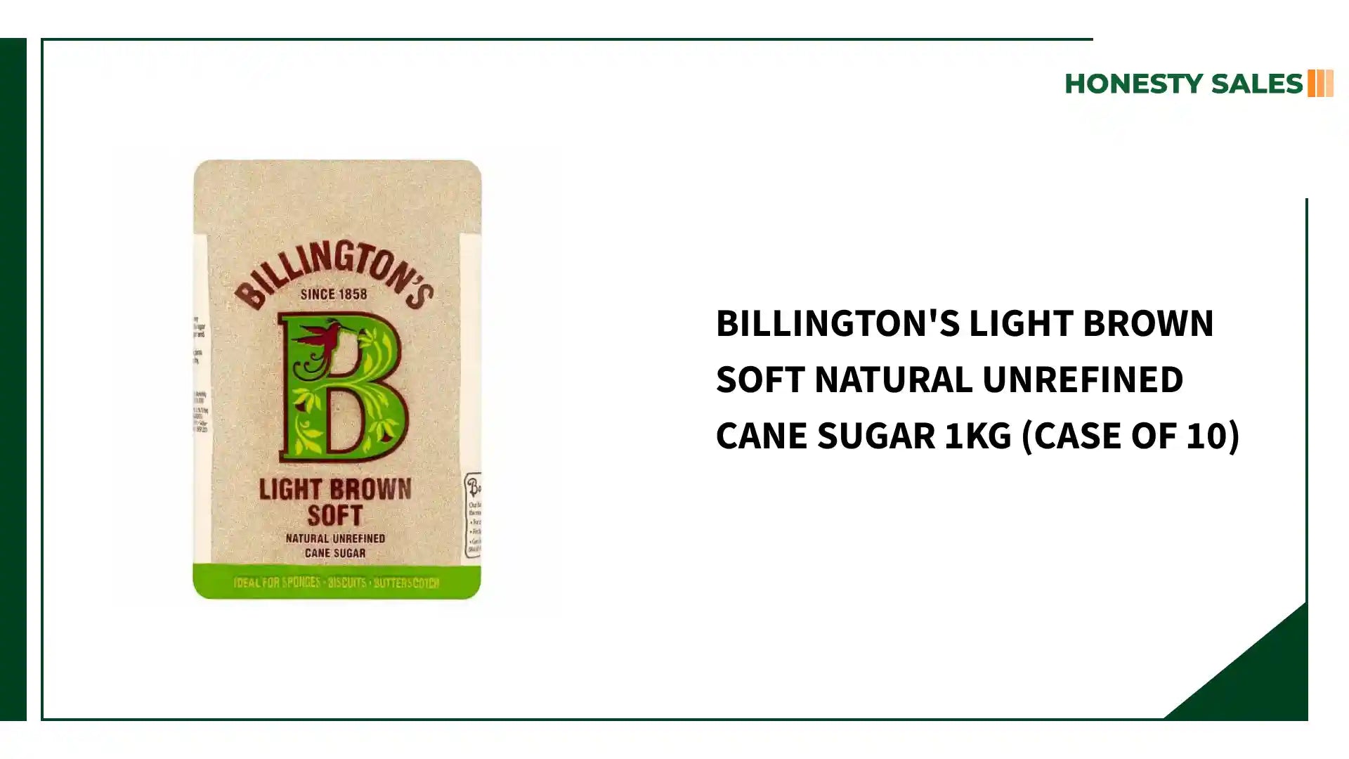 Billington's Light Brown Soft Natural Unrefined Cane Sugar 1kg (Case of 10) by@Outfy