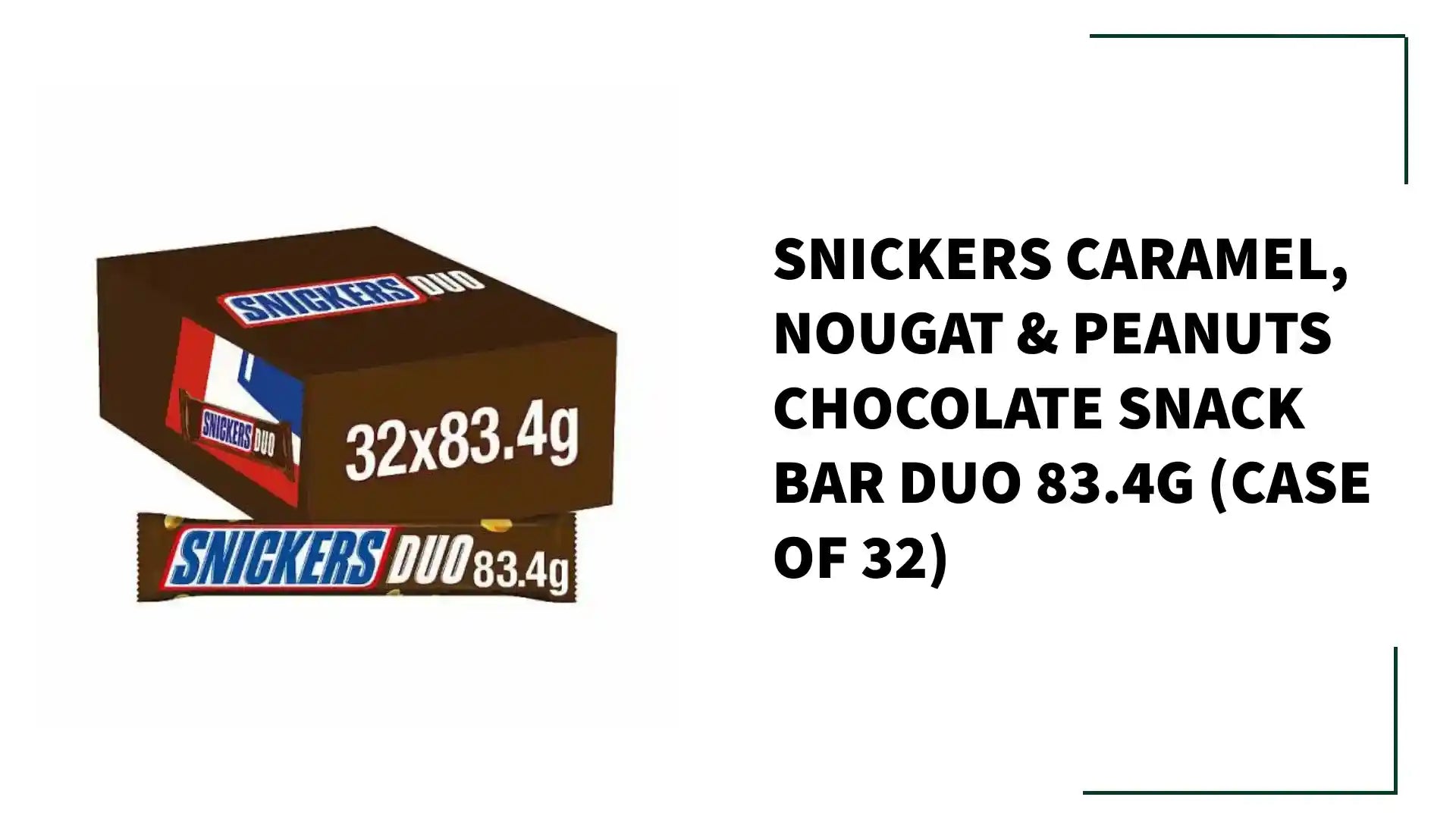 Snickers Caramel, Nougat &amp; Peanuts Chocolate Snack Bar Duo 83.4g (Case of 32) by@Outfy