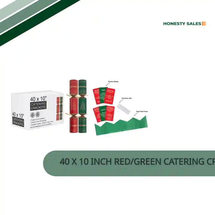 40 X 10 INCH RED/GREEN CATERING CRACKERS by@Outfy