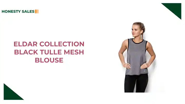 Eldar Collection Black Tulle Mesh Blouse by@Outfy