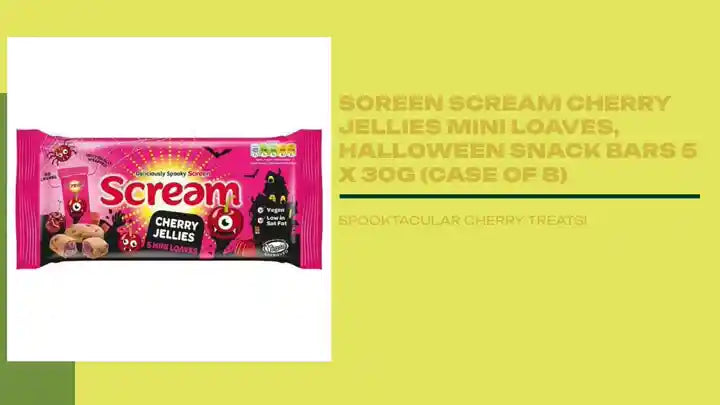 Soreen Scream Cherry Jellies Mini Loaves, Halloween Snack Bars 5 x 30g (Case of 8) by@Outfy