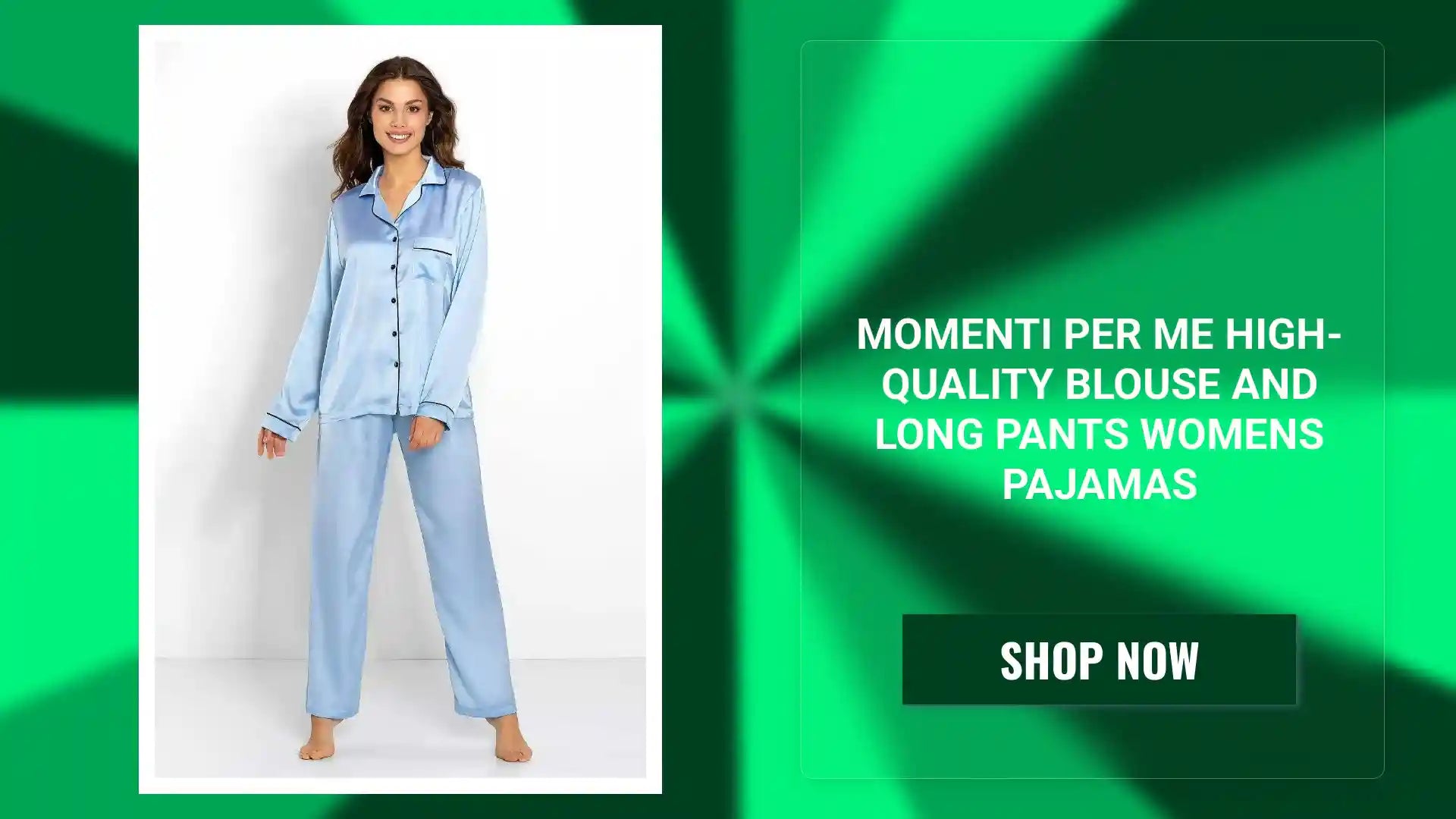 Momenti Per Me high-quality blouse and long pants womens pajamas by@Outfy