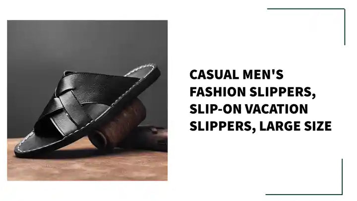 Casual Men's Fashion Slippers, Slip-On Vacation Slippers, Large Size by@Outfy