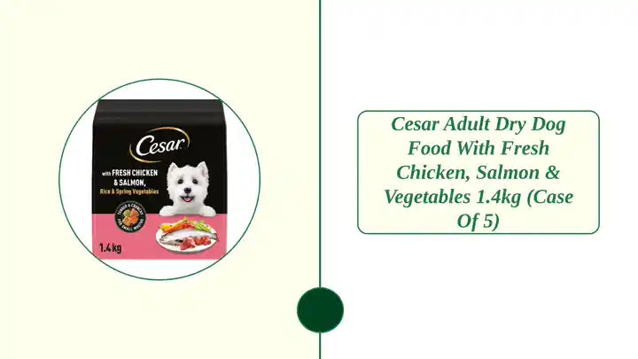 Cesar Adult Dry Dog Food with Fresh Chicken, Salmon & Vegetables 1.4kg (Case of 5) by@Outfy