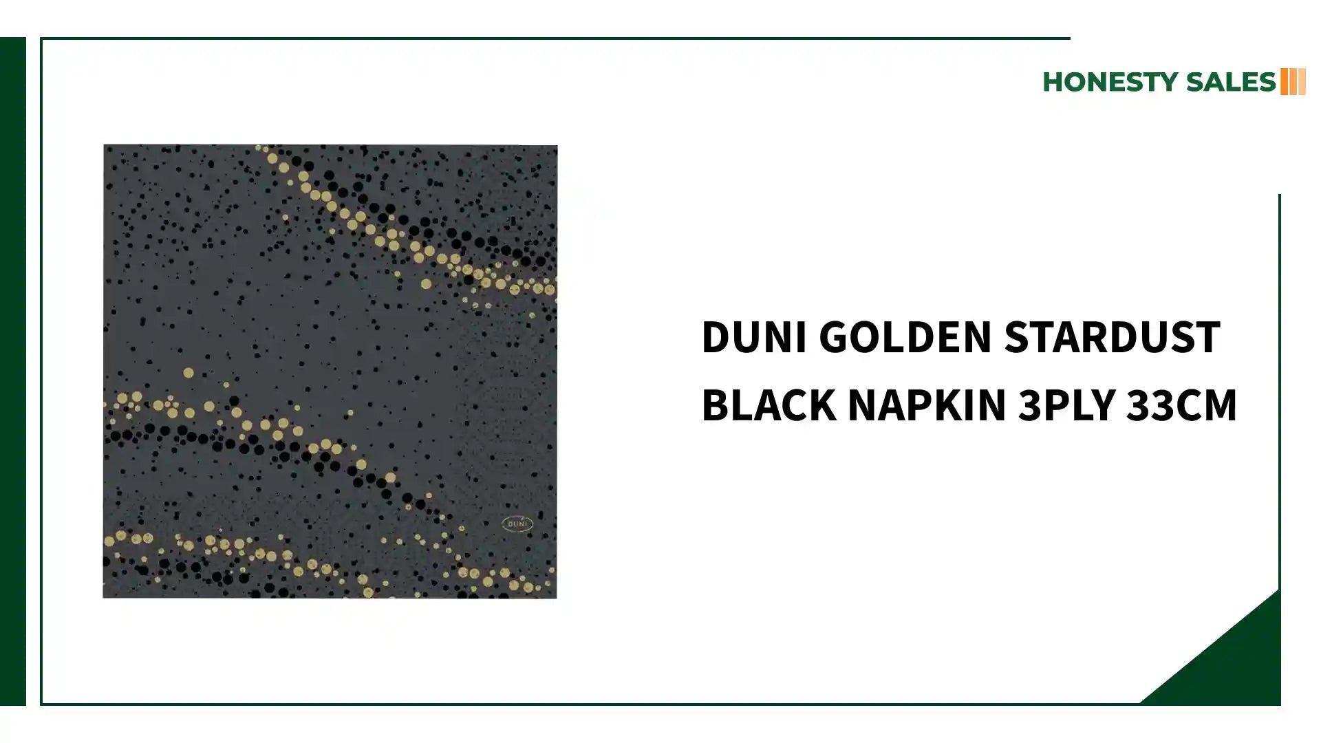 Duni Golden Stardust Black Napkin 3ply 33cm by@Outfy