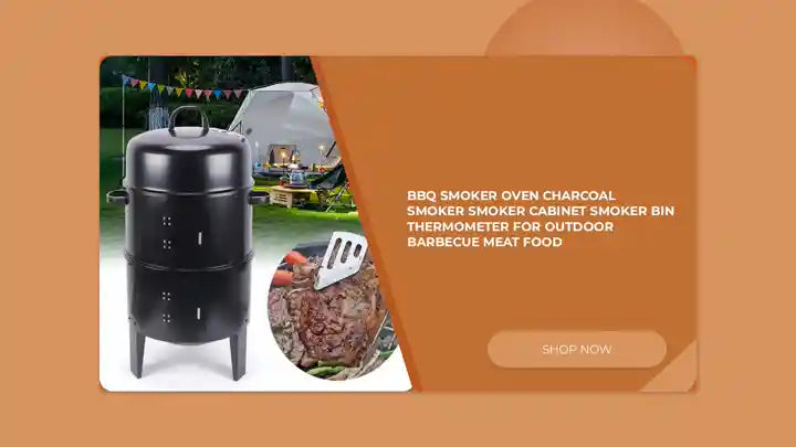 BBQ Smoker Oven with Thermometer for Outdoor Cooking by@Outfy
