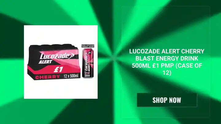 Lucozade Alert Cherry Blast Energy Drink 500ml &pound;1 PMP (Case of 12) by@Outfy