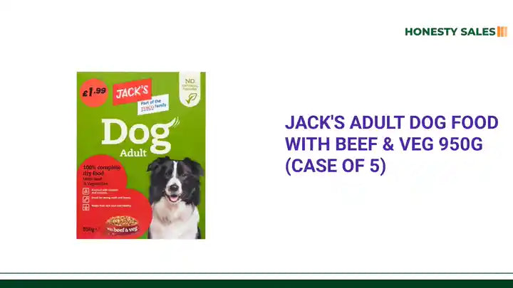 Jack's Adult Dog Food with Beef & Veg 950g (Case of 5) by@Outfy