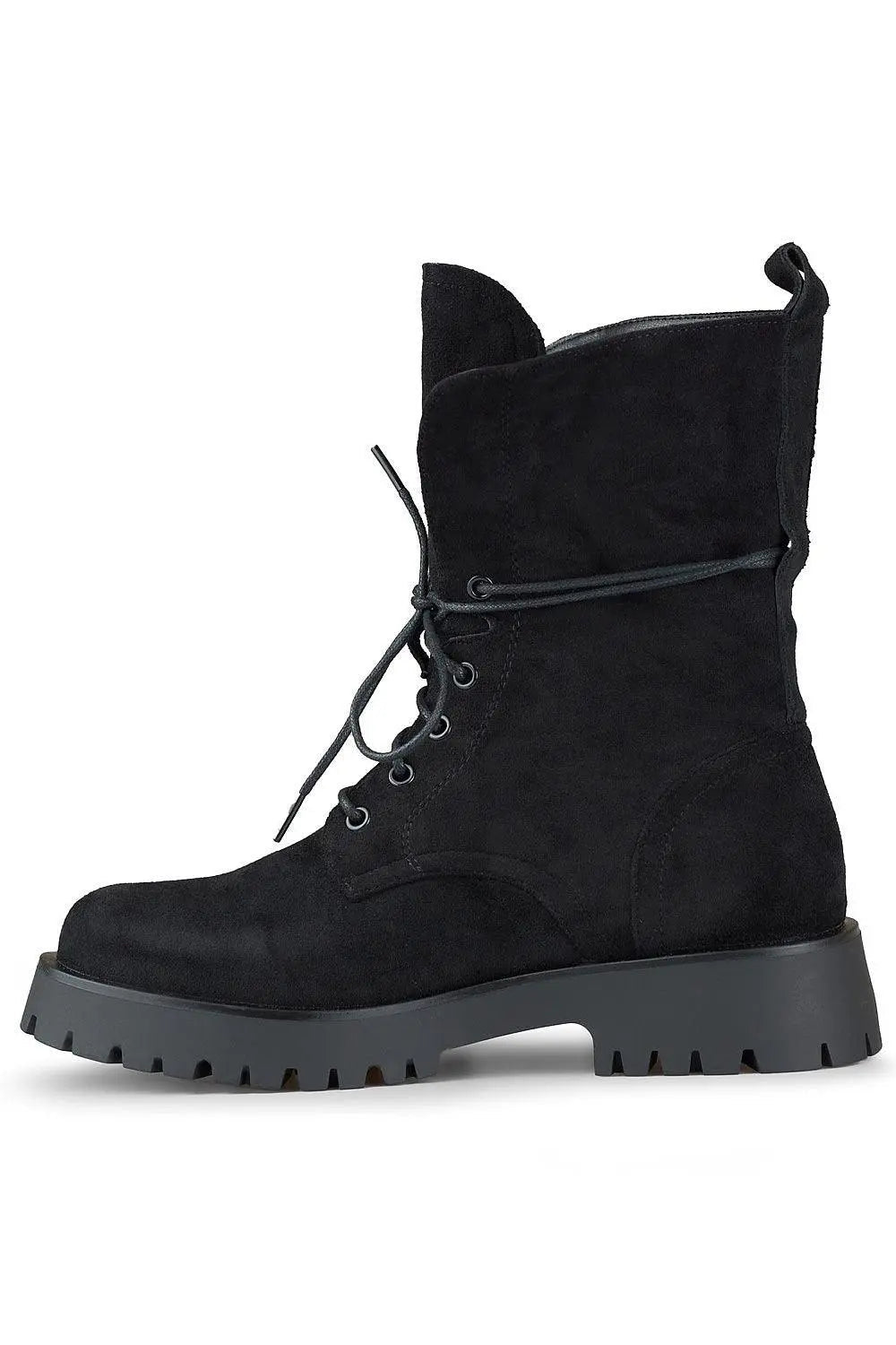 PRIMO women charming black suede baggers boots - Honesty Sales