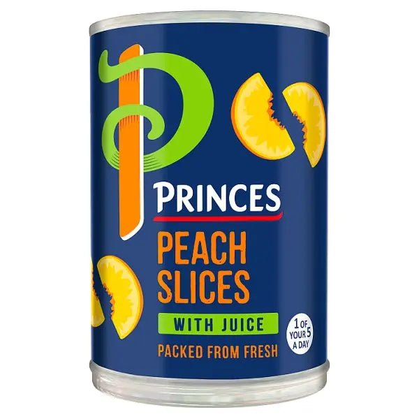 Princes Peach Slices with Juice 410g (Case of 6) - Honesty Sales