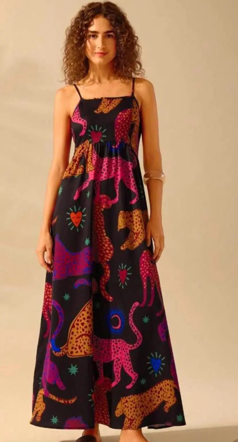 Printing Slip Dress Vacation Style Women's Clothing - Honesty Sales