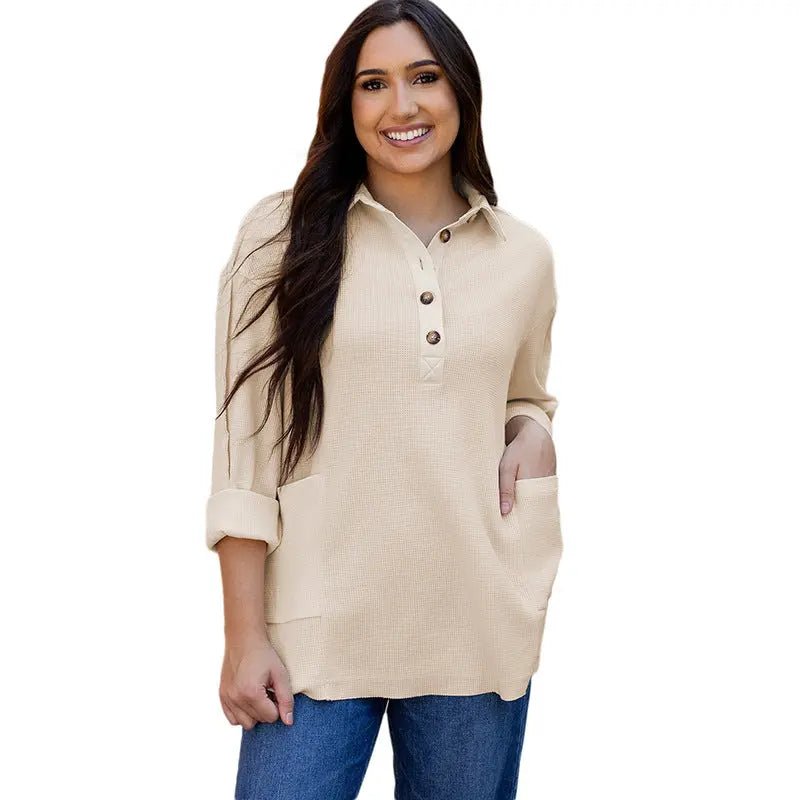 Pullover Round Neck Long Sleeves Top Women's European And American Loose Sweater - Honesty Sales