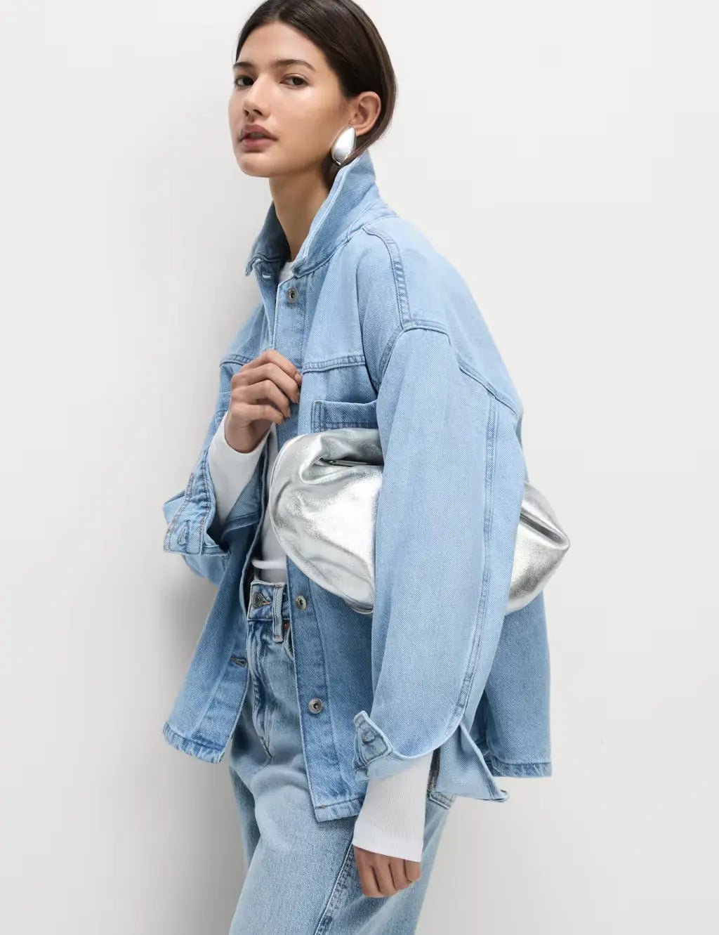 Pure Cotton Denim Relaxed Jacket - Honesty Sales