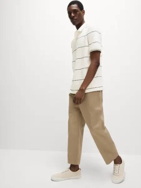 Pure Cotton Pique Striped Polo Shirt - Honesty Sales
